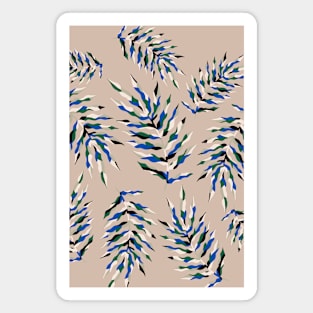 BLUE LEAF RETRO ART DECO STYLE Magnet